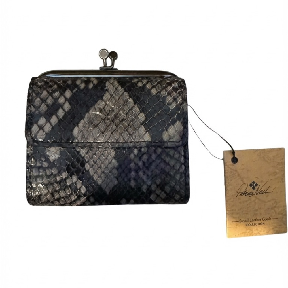 NWT Patricia Nash Astor Wallet in Smoke Python Leather